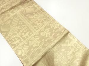 抽象花鳥模様織出し袋帯